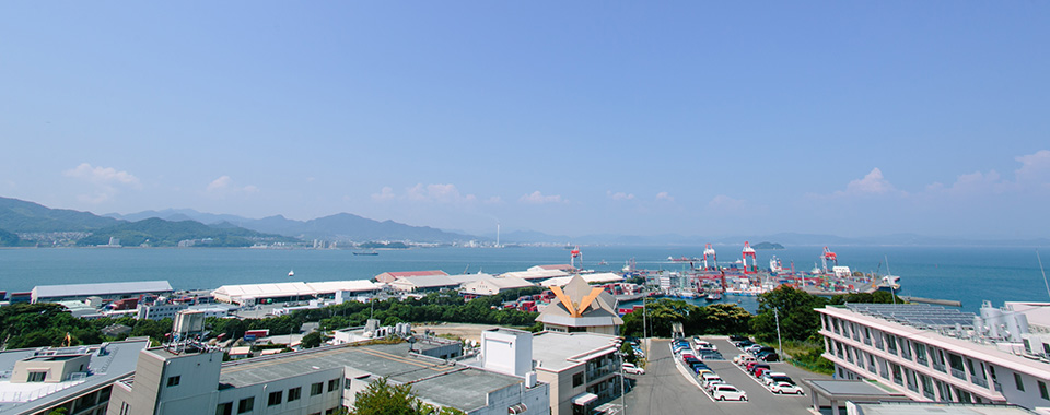 福岡県北九州市の特別養護老人ホーム陽光園・門司田野浦病院6階から見た眺望